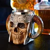  3D Skull Mug, Stainless Steel Coffee Cup Tea Water Drinking Cup Skeleton Beer Wine Cup for Halloween Christmas Birthday