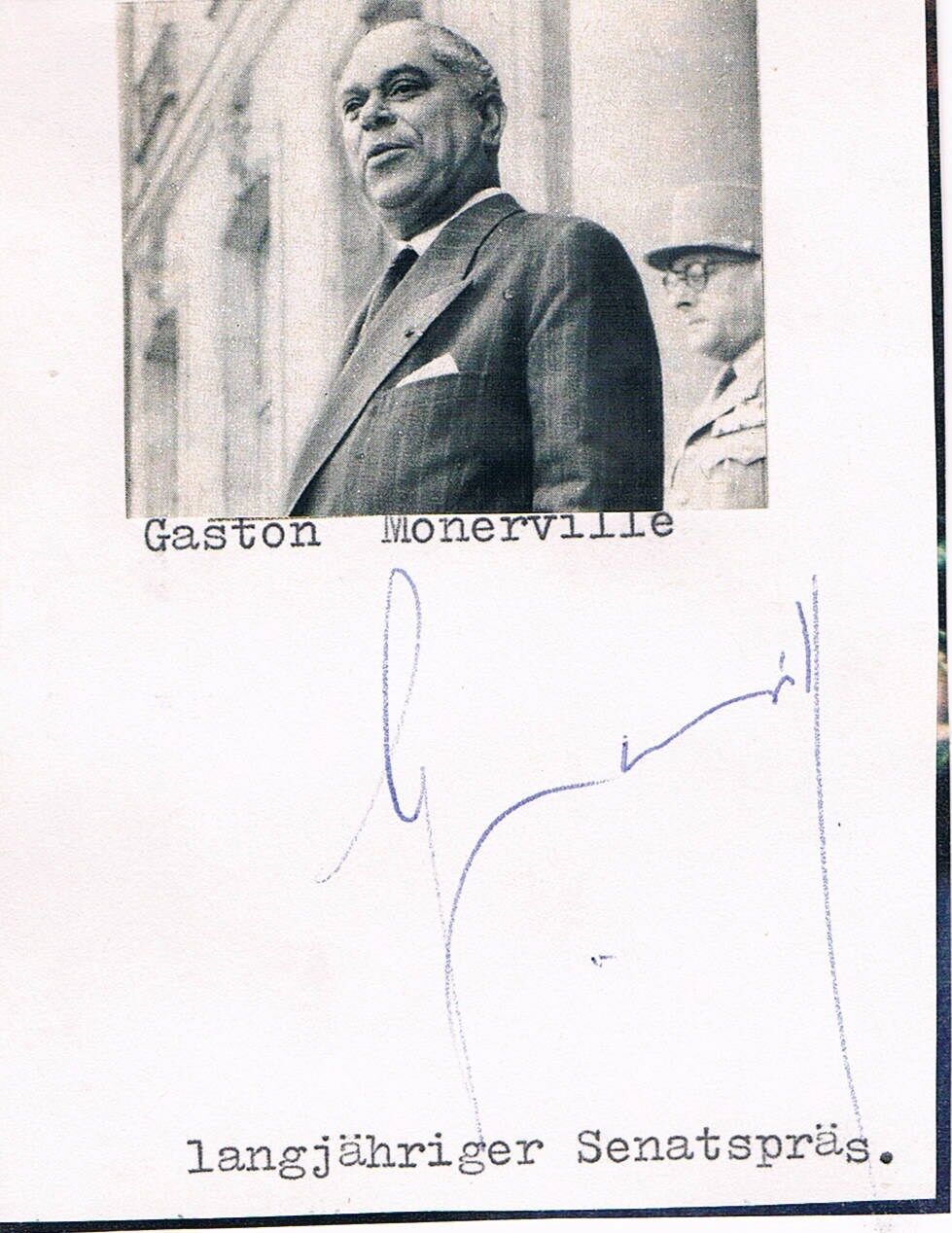 France Gaston Monnerville 1897-1991 autograph signed 4x5