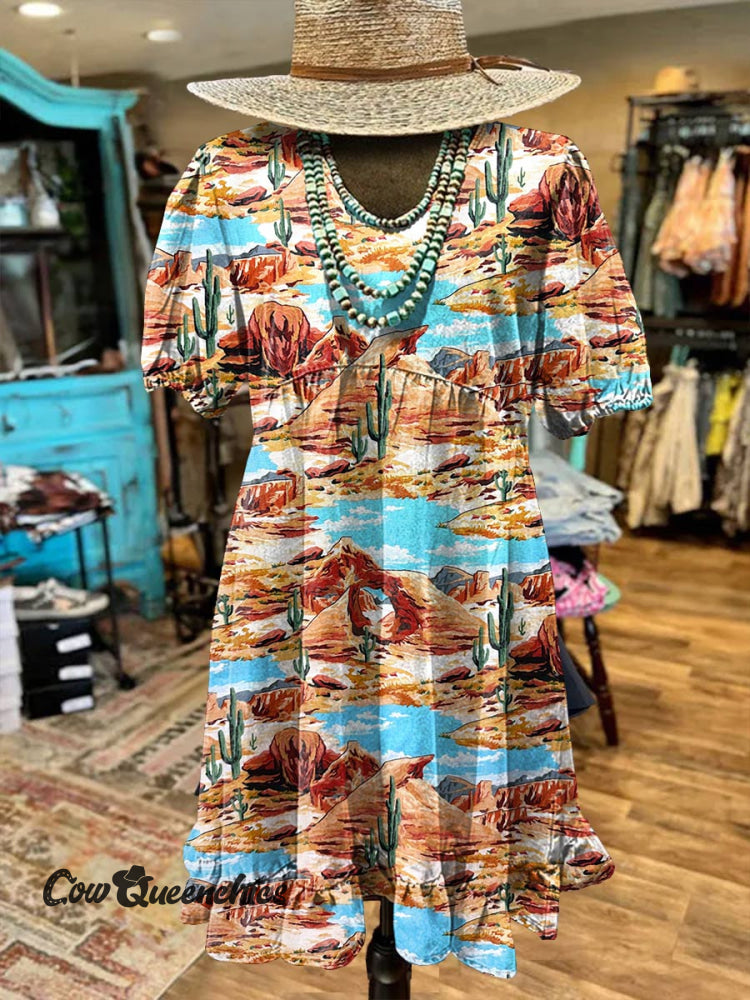 Women&rsquo;s West Print Pocket Cotton Dress Multicolor / S