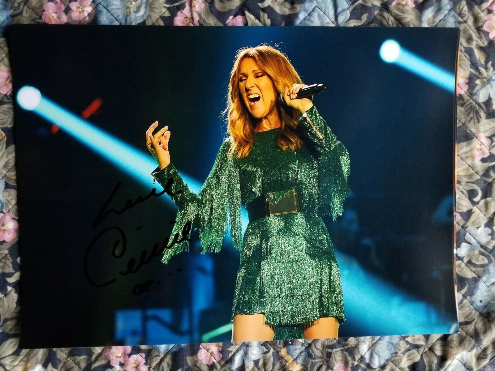 Celine Dion Authentic Autographed 11.5 x 8.2 Signed Photo Poster painting.