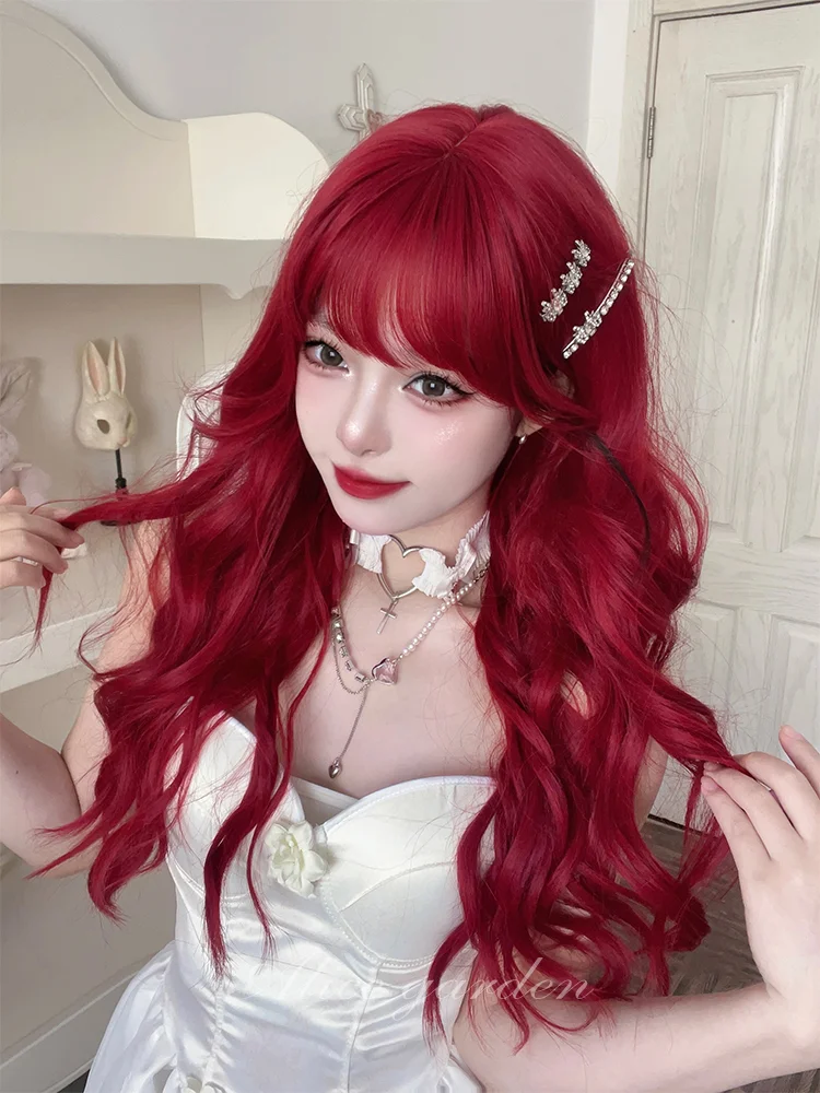 Casual Series Hot Cherry Red Curly Wig