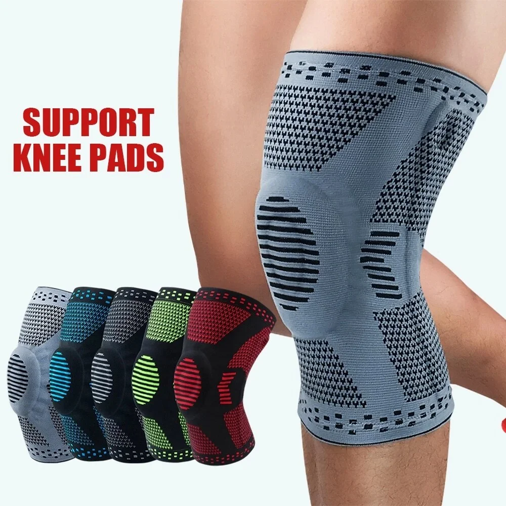 Uveng Knee Brace Silicone Spring Full Strap Patella Medial Support Strong Meniscus Compression Protection Sport Pads Running Basket