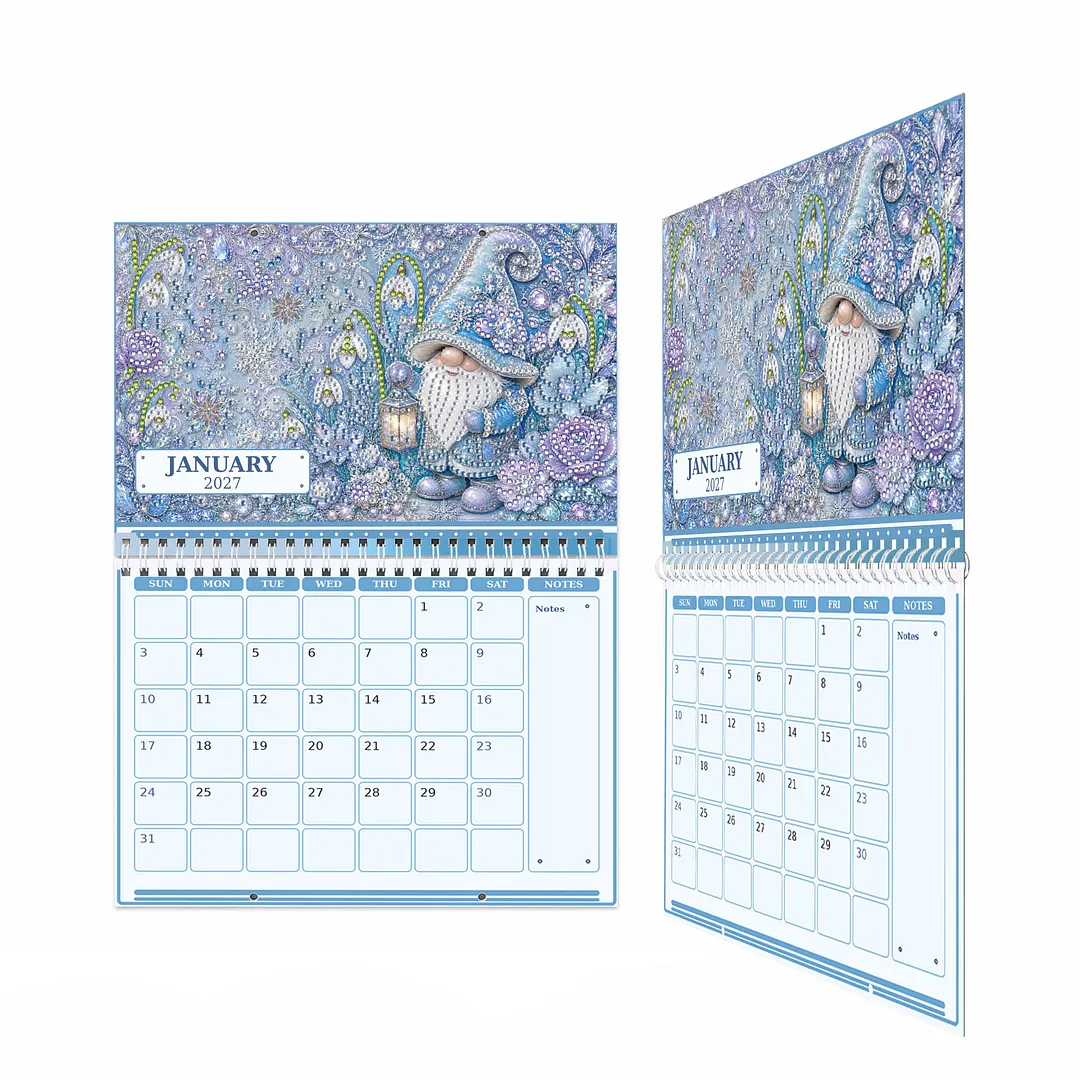 2027 Goblins DIY Diamond Painting Calendar for Adults Wall Ornaments Diamonds Arts Dates 11.81x9.45 Inch Gem Painting Art Walls Date for Home Business Office Planning Decor