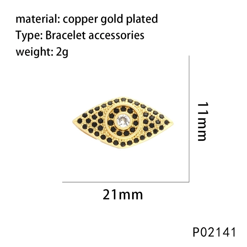 1 Piece 20*50mm 21*11mm 27*23mm Copper Zircon 18K Gold Plated Devil’s Eye Pendant