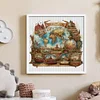 World Map-11CT Stamped Cross Stitch 60*60cm/23.62*23.62in(Big Size)