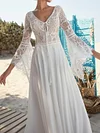 Lace Split-Joint Long Sleeves Wedding Maxi Dress