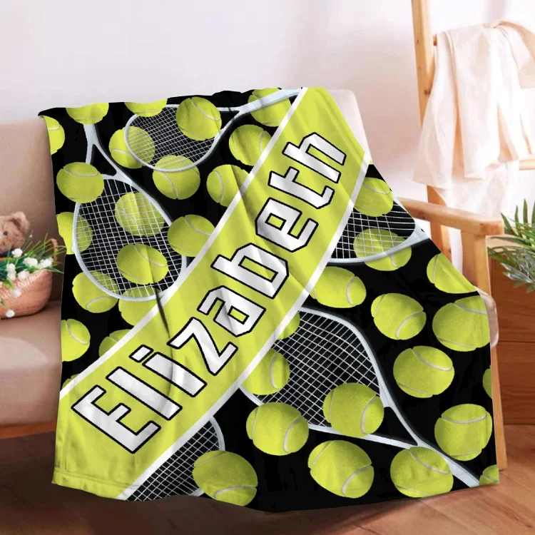 Tennis Custom Blanket Soft Customized Blankets Personalized Gifts for Family | BKKid621