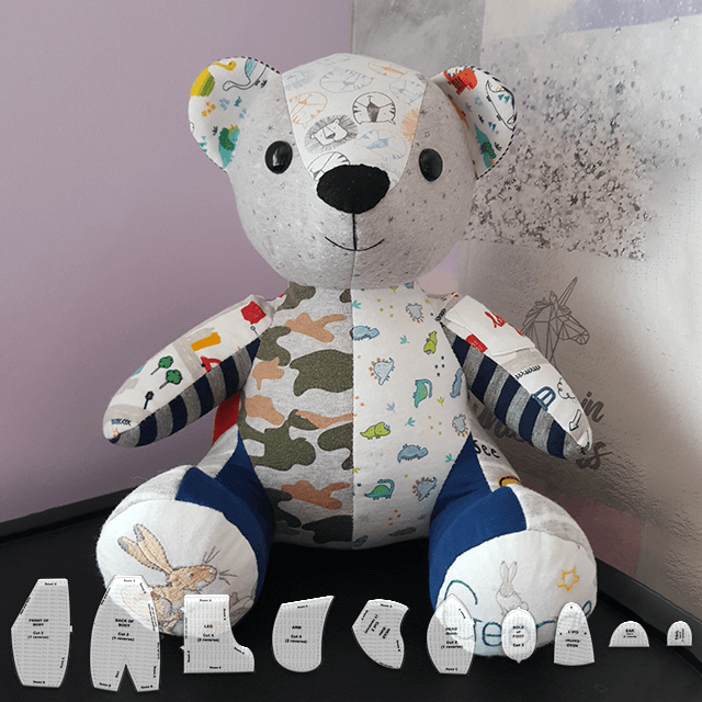 Memory Bear Template Ruler Set, 10pcs Memory Bear Sewing Patterns Template  with Instructions, Memory Bear Patterns for Sewing