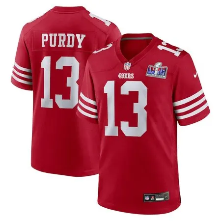 Men's San Francisco 49ers #13 Brock Purdy  Scarlet Super Bowl LVIII Game Jersey