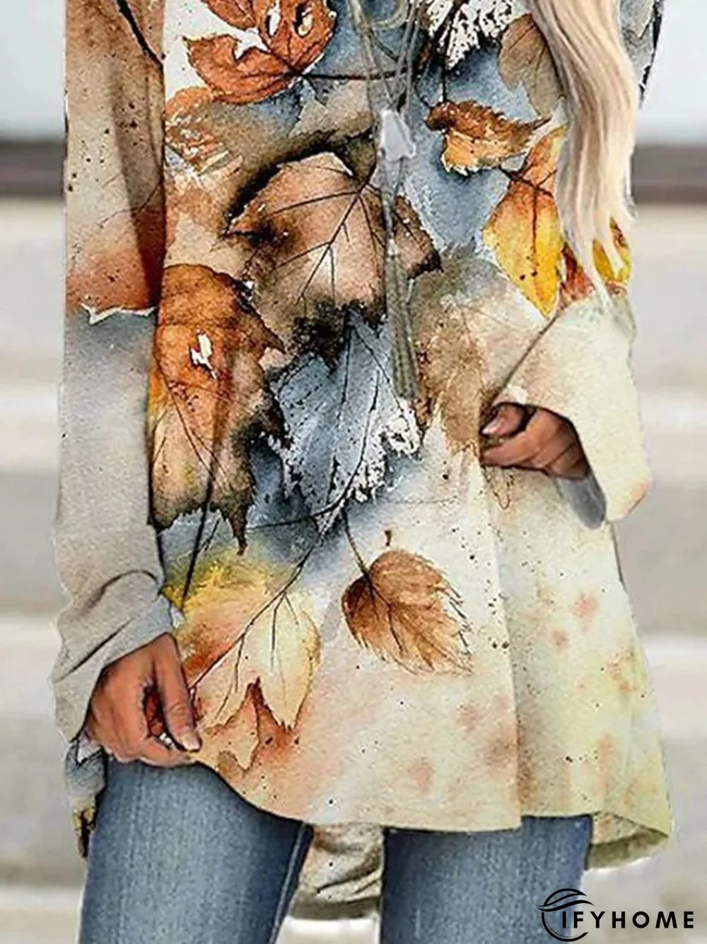 Maple Leaves Tunic Casual Loose T-Shirt | IFYHOME