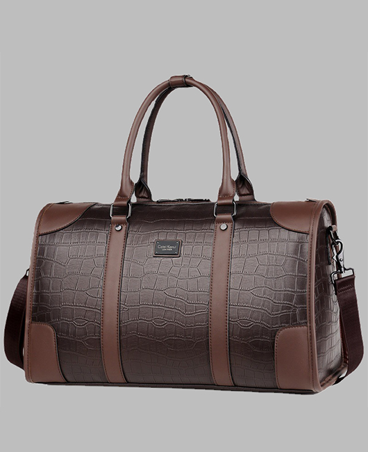 Business Crocodile Pattern PU Leather Utility Travel Duffel Bag