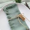 45x45cm Plain Colors Linen Cotton Tassel Napkin for Event Catering