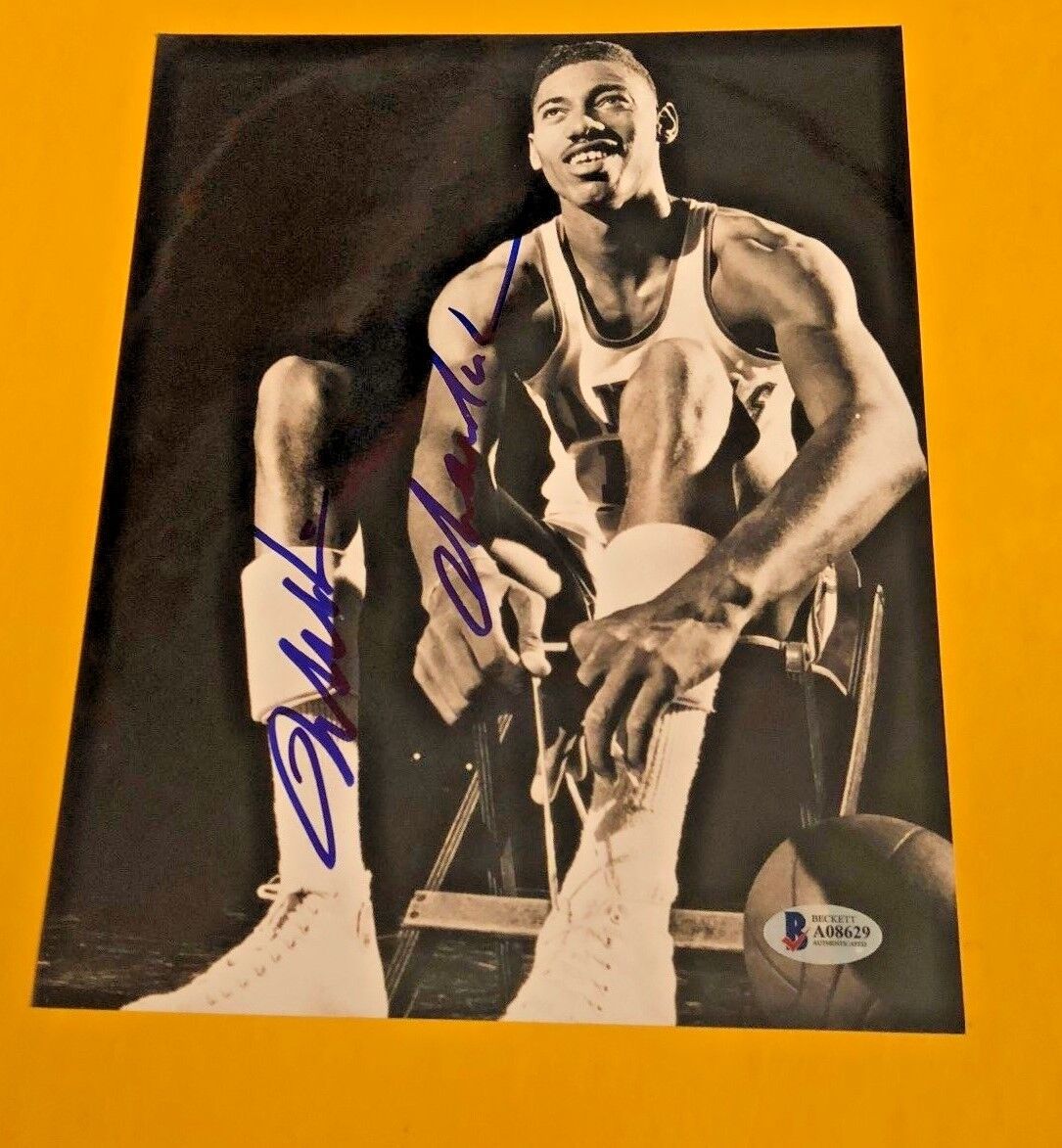 WILT CHAMBERLAIN SIGNED KANSAS JAYHAWKS 8X10 Photo Poster painting BECKETT CERTIFIED