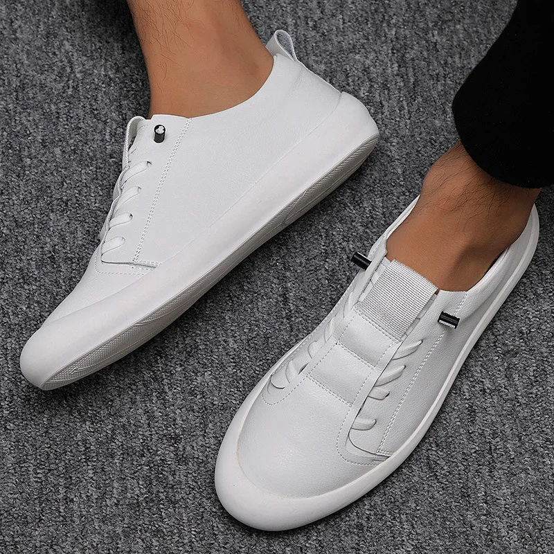Tanguoant Tanguoant New Leather Bean Shoes For Men's Casual Driving Shoes Soft Sole Fashion Cover Foot Versatile Lazy Shoes Z41-C