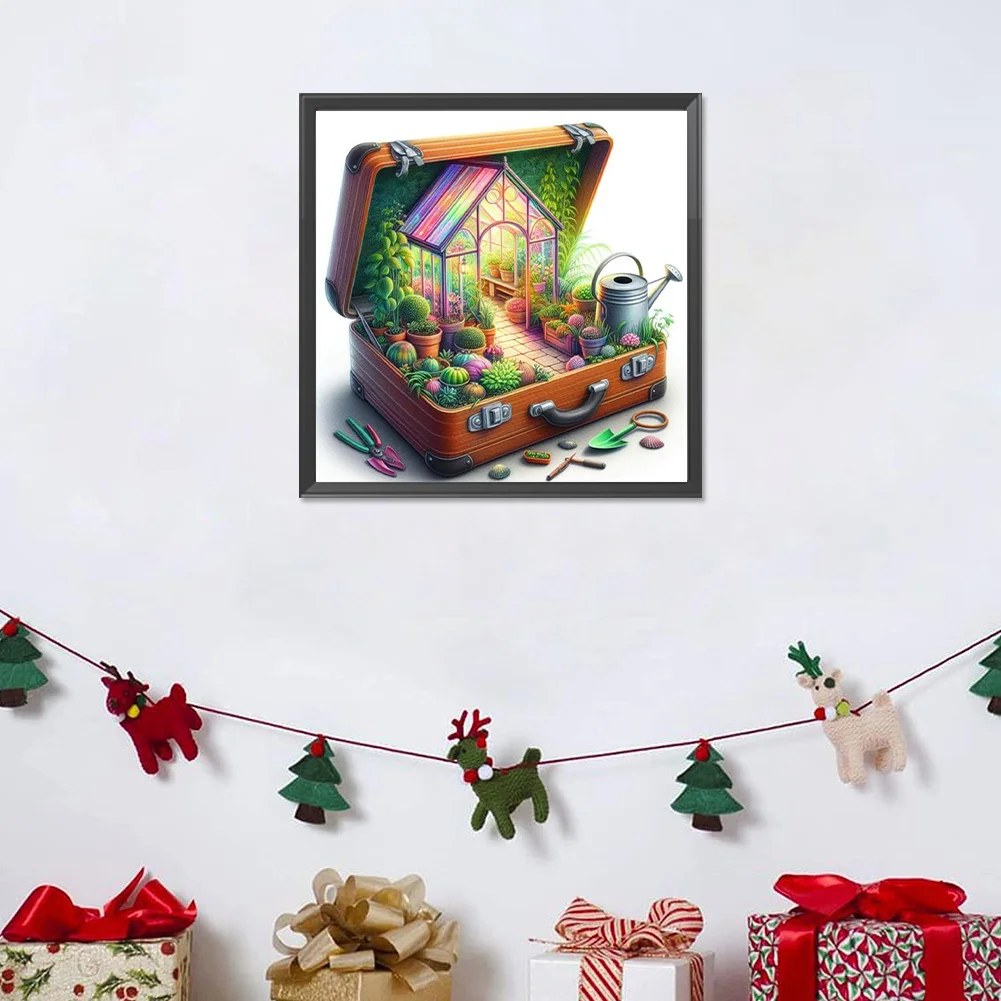 Diamond Painting - Full Round Drill - Garden In Suitcase(Canvas|40*40cm)