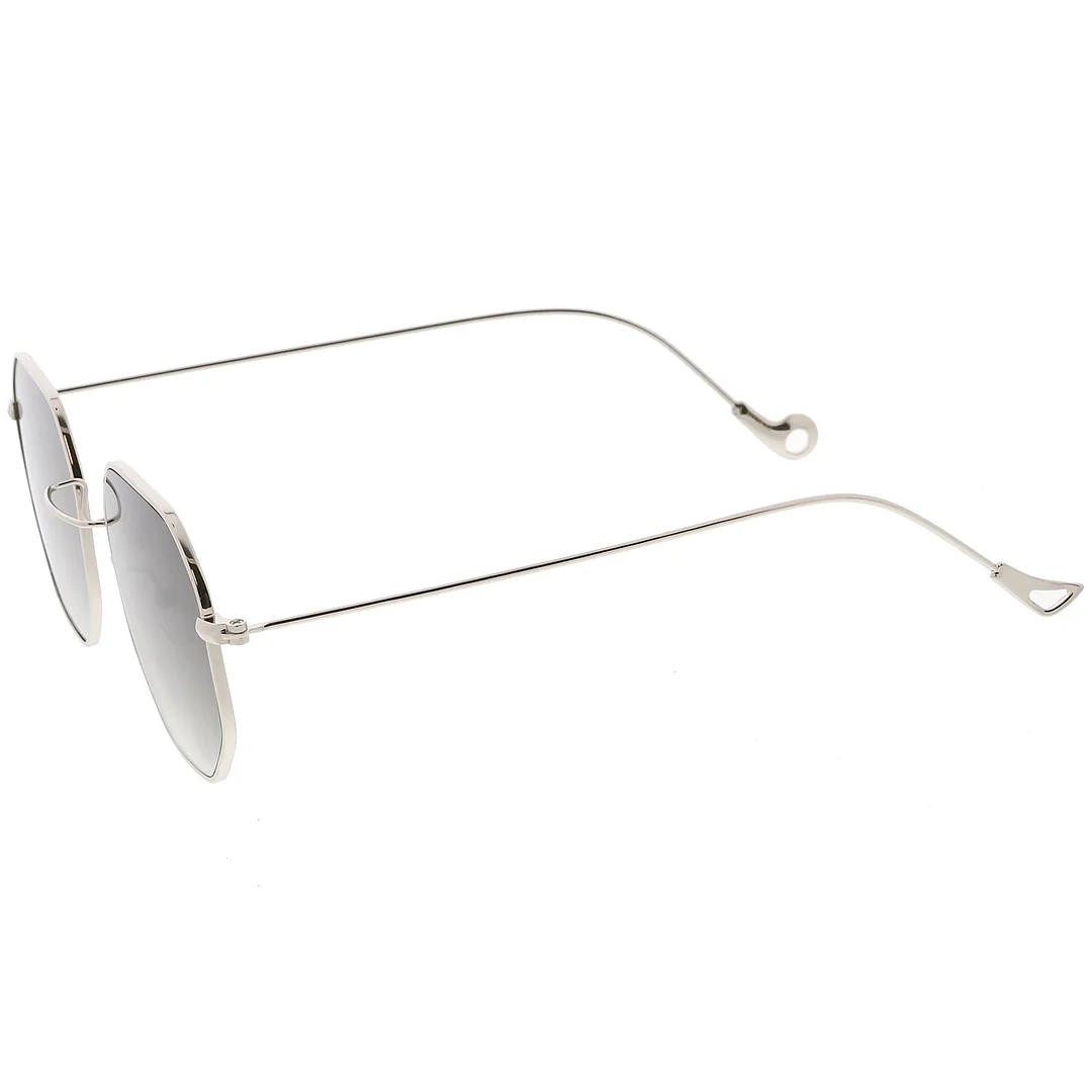 Geometric Octagon glasses Ultra Slim Metal Neutral Colored Flat Lens 49mm