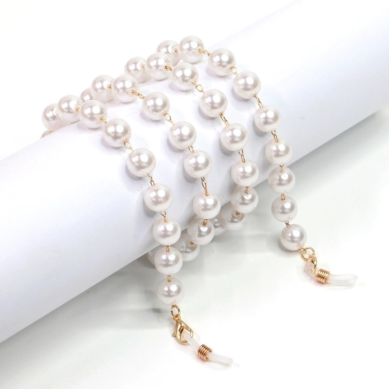 New 10mm Pearl Gold Glasses Chain Necklace Sunglasses Anti-lost Glass Chain Women