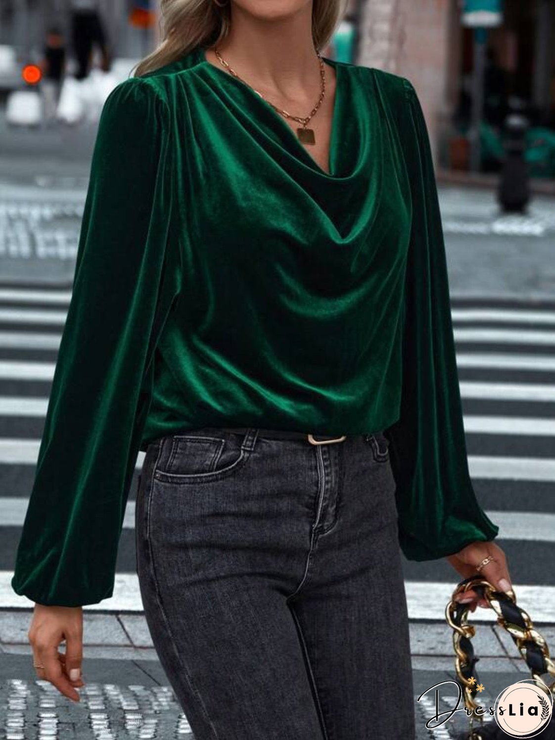 Lovelet Cowl Neck Long Sleeve Blouse