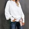 Women Long-sleeved Knitted Solid Color Sweater