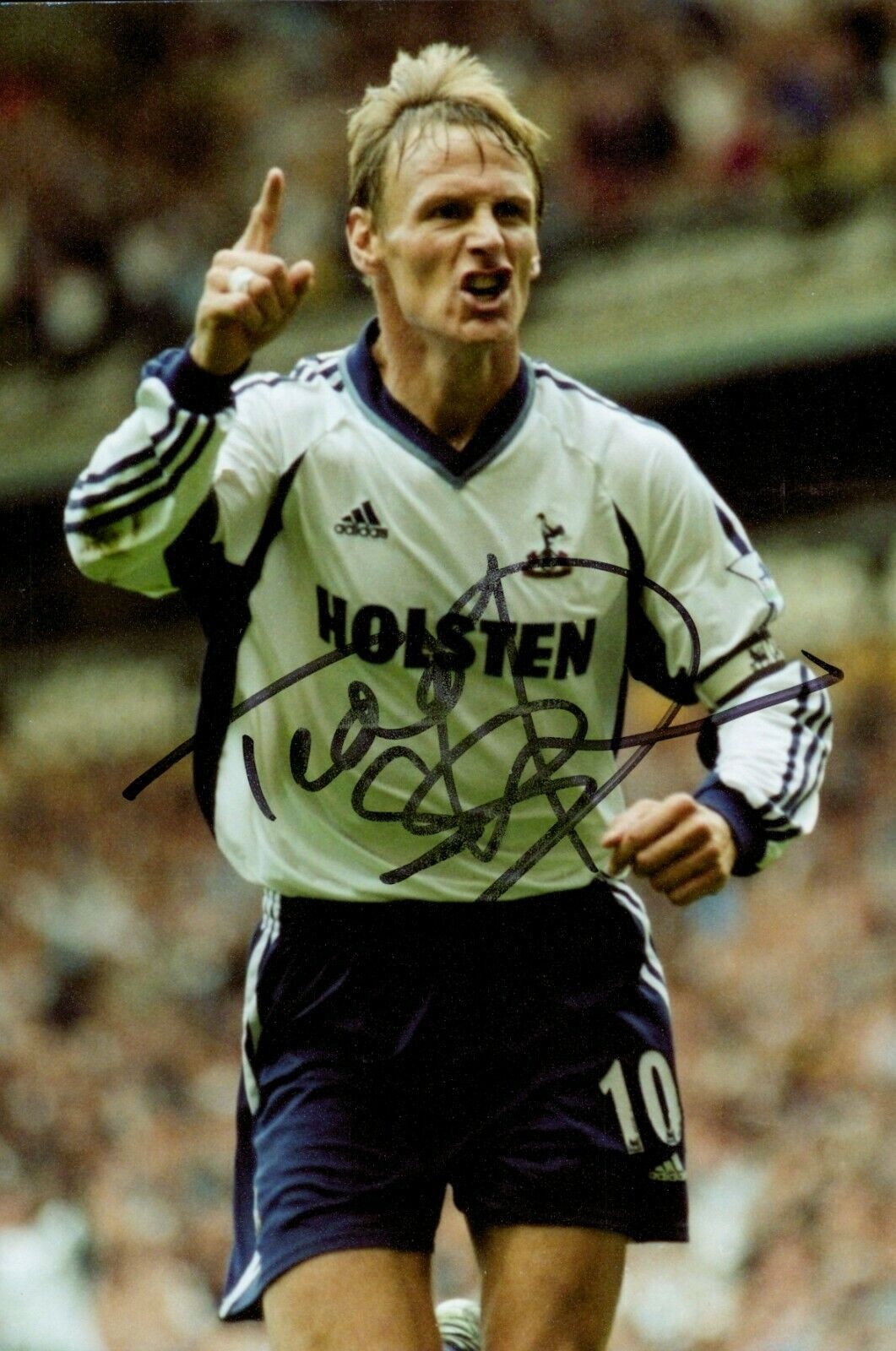 Teddy Sheringham Hand Signed 6x4 Photo Poster painting Tottenham Hotspur England Autograph + COA