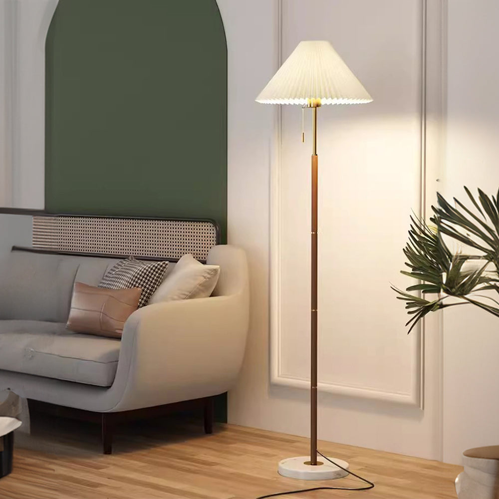 Modern Pleated White Floor Lamp