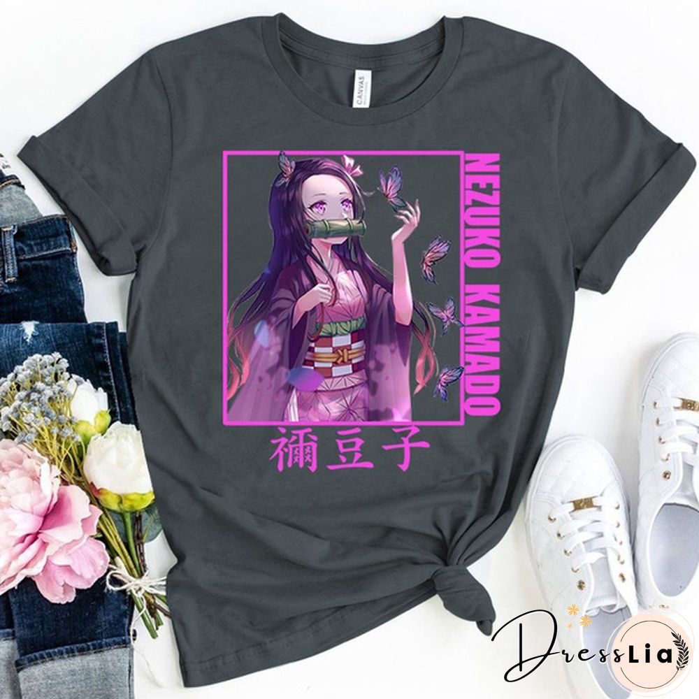 Funny Demon Slayer Kamado Nezuko Print T-shirt Women Men Summer Casual Short Sleeve Shirt Fashion Loose Tops