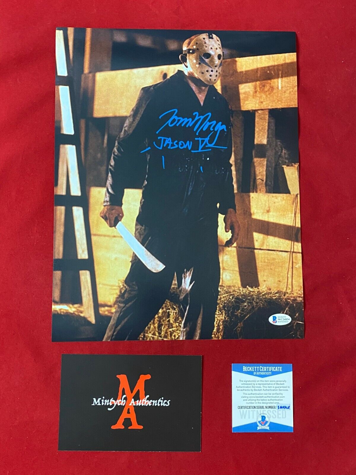 TOM MORGA AUTOGRAPHED SIGNED 11x14 Photo Poster painting! FRIDAY THE 13TH JASON VOORHEES BECKETT