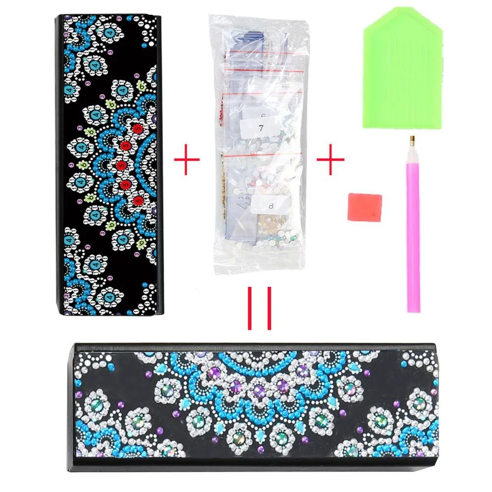 DIY Diamond Painting Eye Glasses Case Travel Leather Sunglasses Storage Box