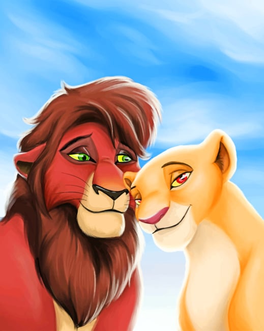 

Kiara And Kovu Portrait – Paint By Numbers - 40*50CM, 501 Original