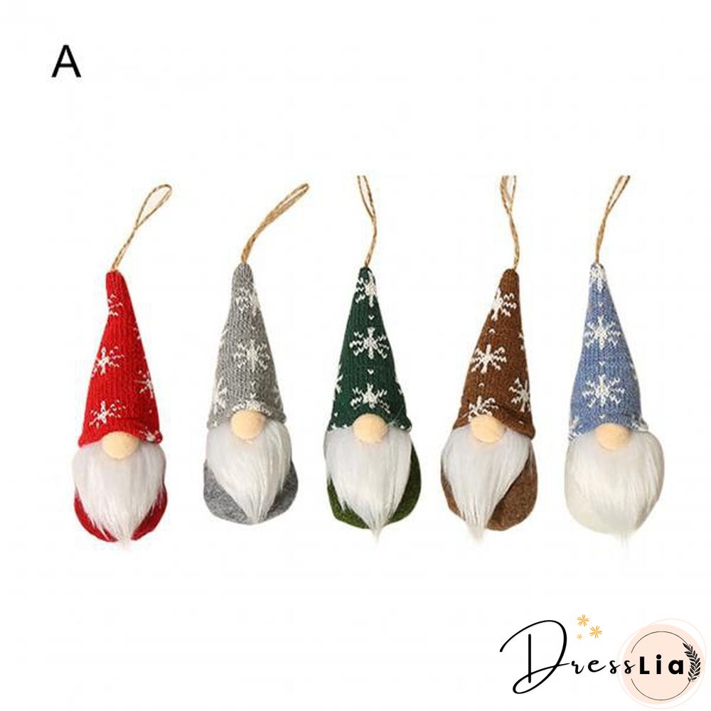Nordic Style Wide Applying Long Mustache Handmade Santa Elf Hanging Christmas Ornaments