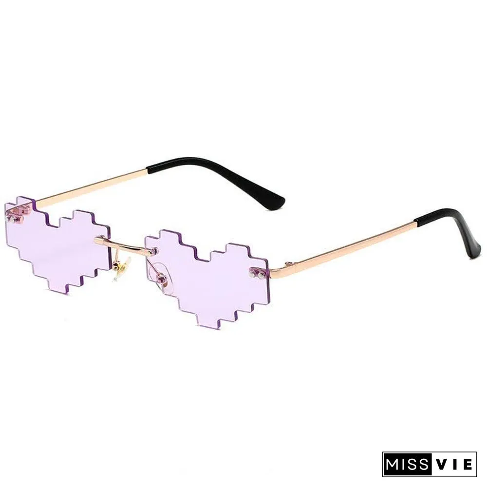 Love Heart Pattern Lens Funny Sunglasses
