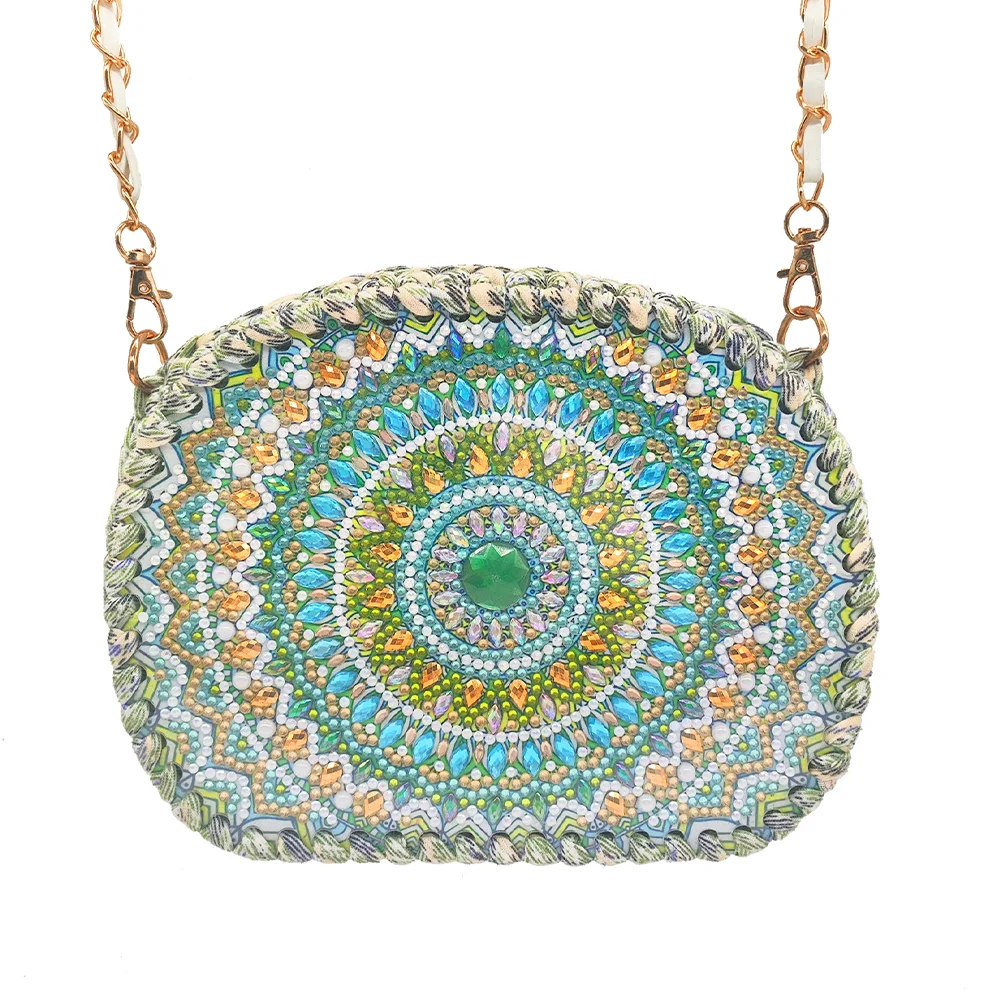 DIY Partial Special Shaped Mandala 5D Diamond Handmade Knitting Bag Chain Purse