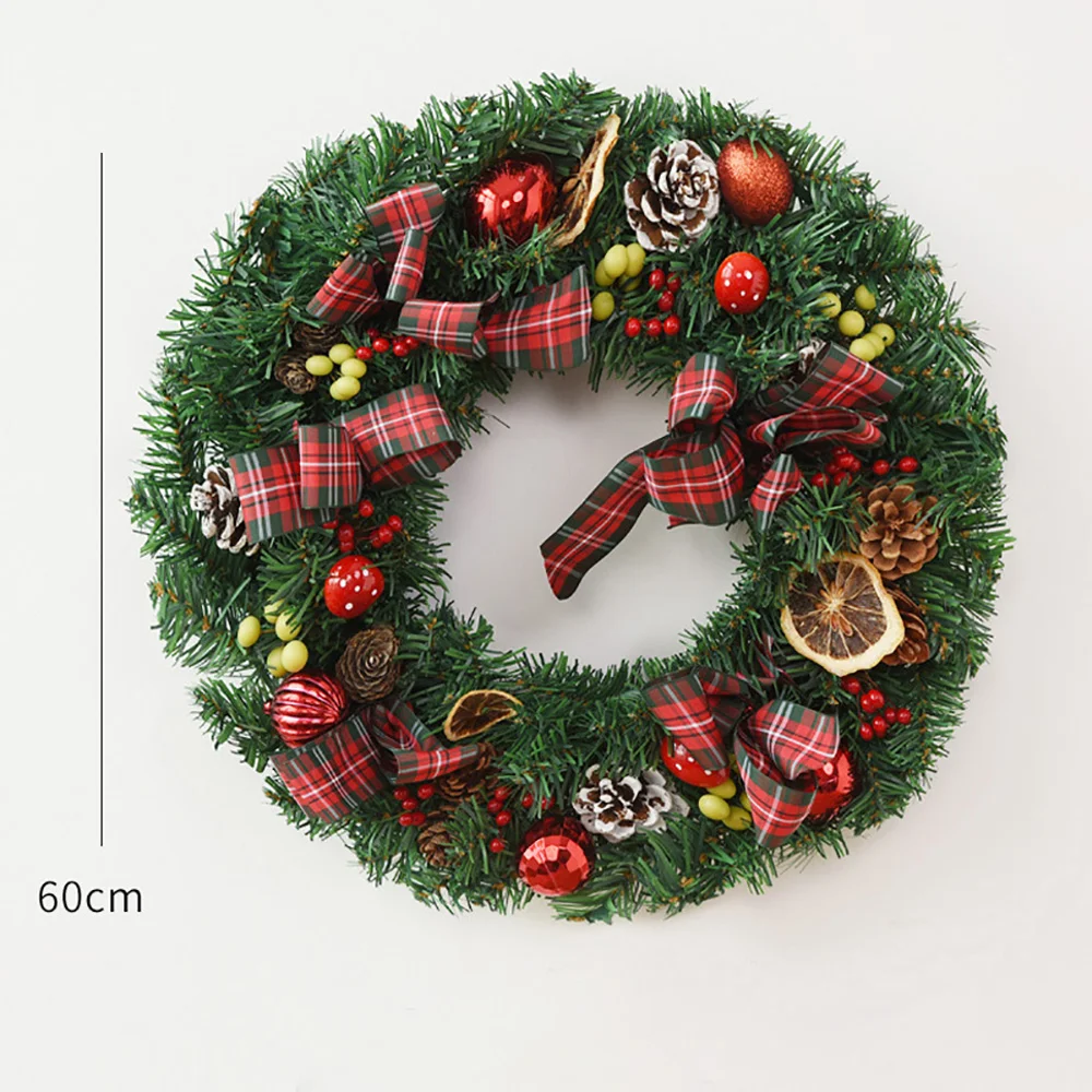 Christmas wreath new bow pine cone door hanging ornaments
