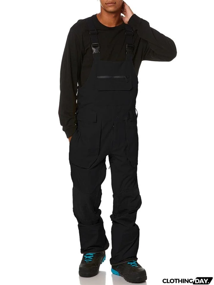 Men's Wear-Resistant Breathable Quick Dry Multi-pocket Skiing Overalls
