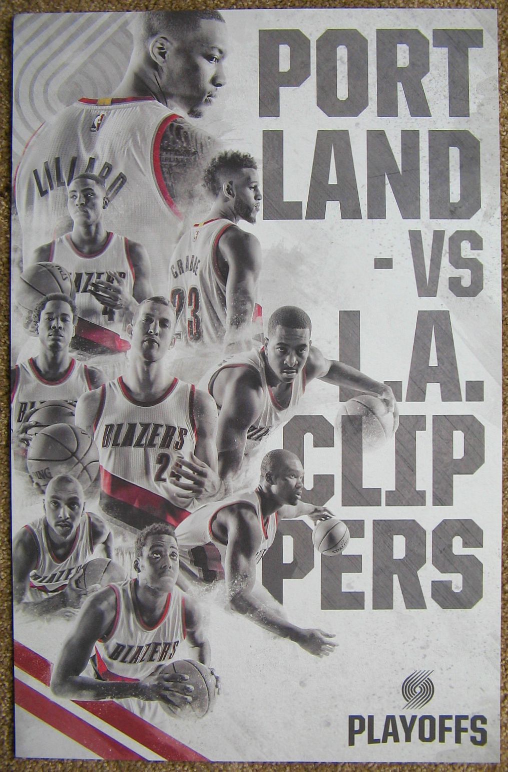 Portland Trailblazers 2015-16 Playoff POSTER Handout Blazers LA Clippers Lillard