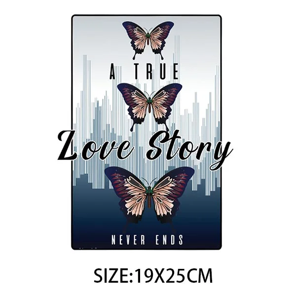 Beautiful Butterfly Thermal Sticker On T-shirt DIY Washable Iron On Hoodies Funny Design On Clothes Patches Appliqued Decoration