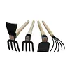 Mini Hoe and Cultivator with Wooden Handle Dual-purpose Hoe Garden Rake Tool