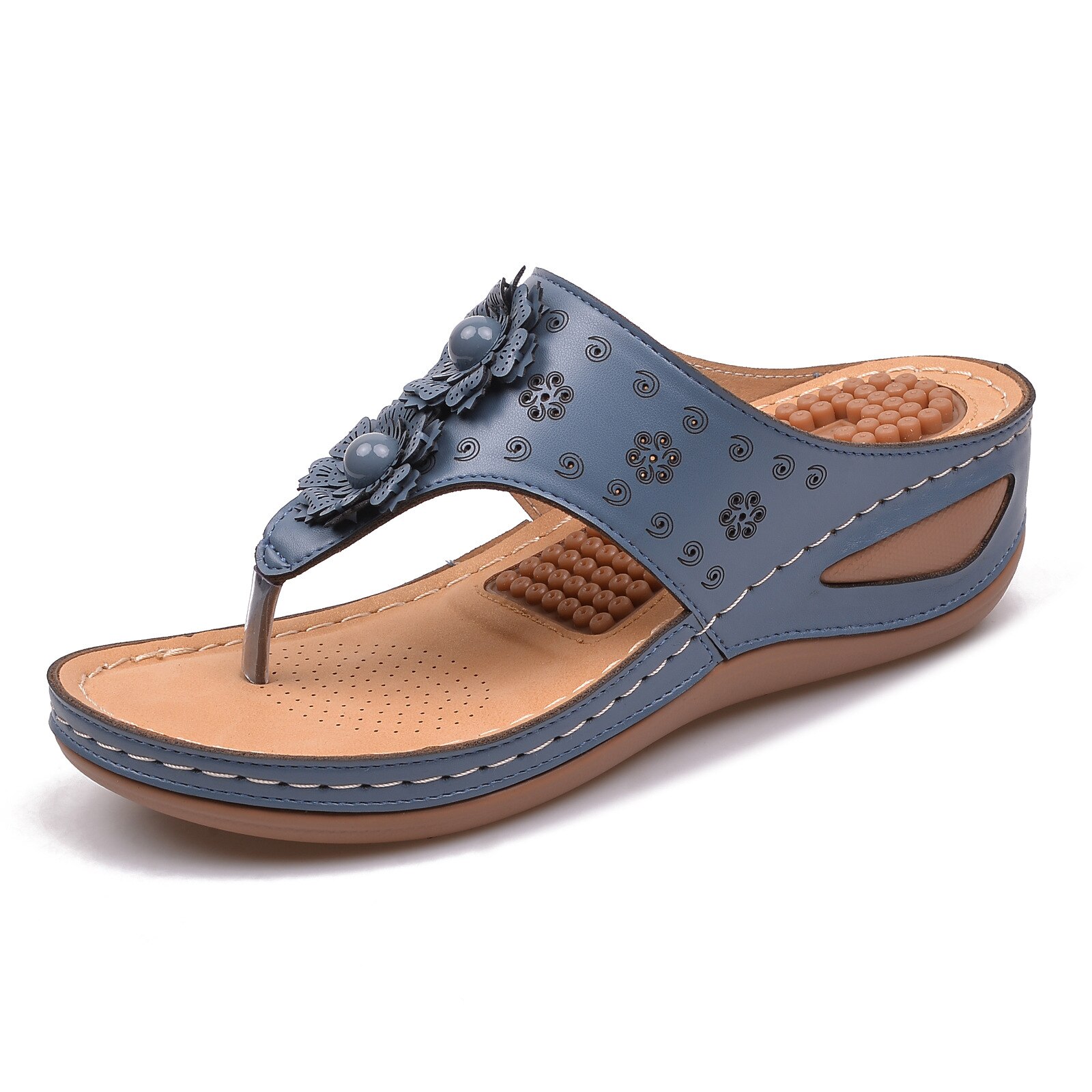 Women's Shoes Summer Arch Support Beach Sandals Massage Function Flip Flops | ARKGET