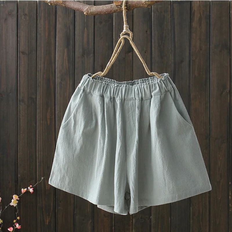 Men's Literary And Casual Cotton And Linen Shorts