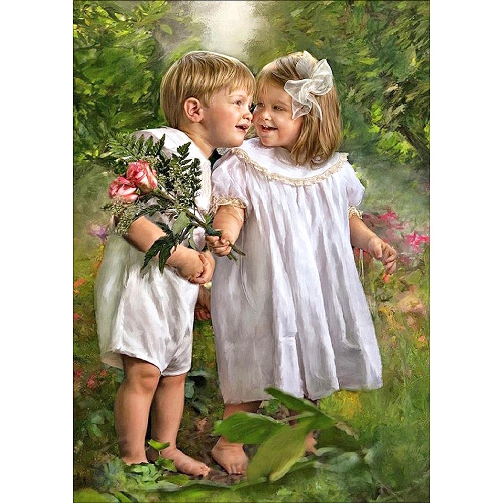 Diamond Painting - Full Round Drill - Cute Angels(40*30cm)