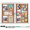 [US Local Warehouse] Enclosed Bulletin Board with Locking Door Outdoor Bulletin Board Aluminum Frame Wall Display Case Weatherproof for  Office Commercial Hospital Etc