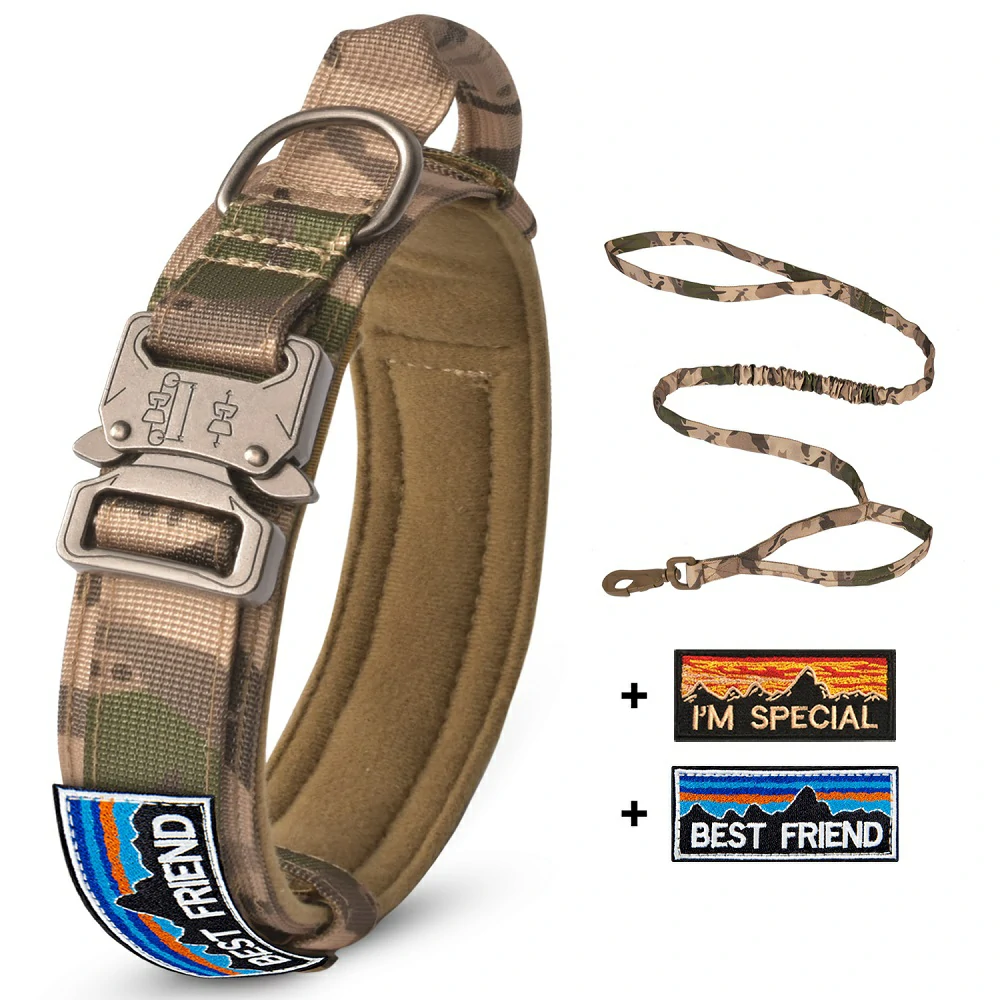 Illuminate Your Night Walks with Tactical Dog Collar & Leash Set!