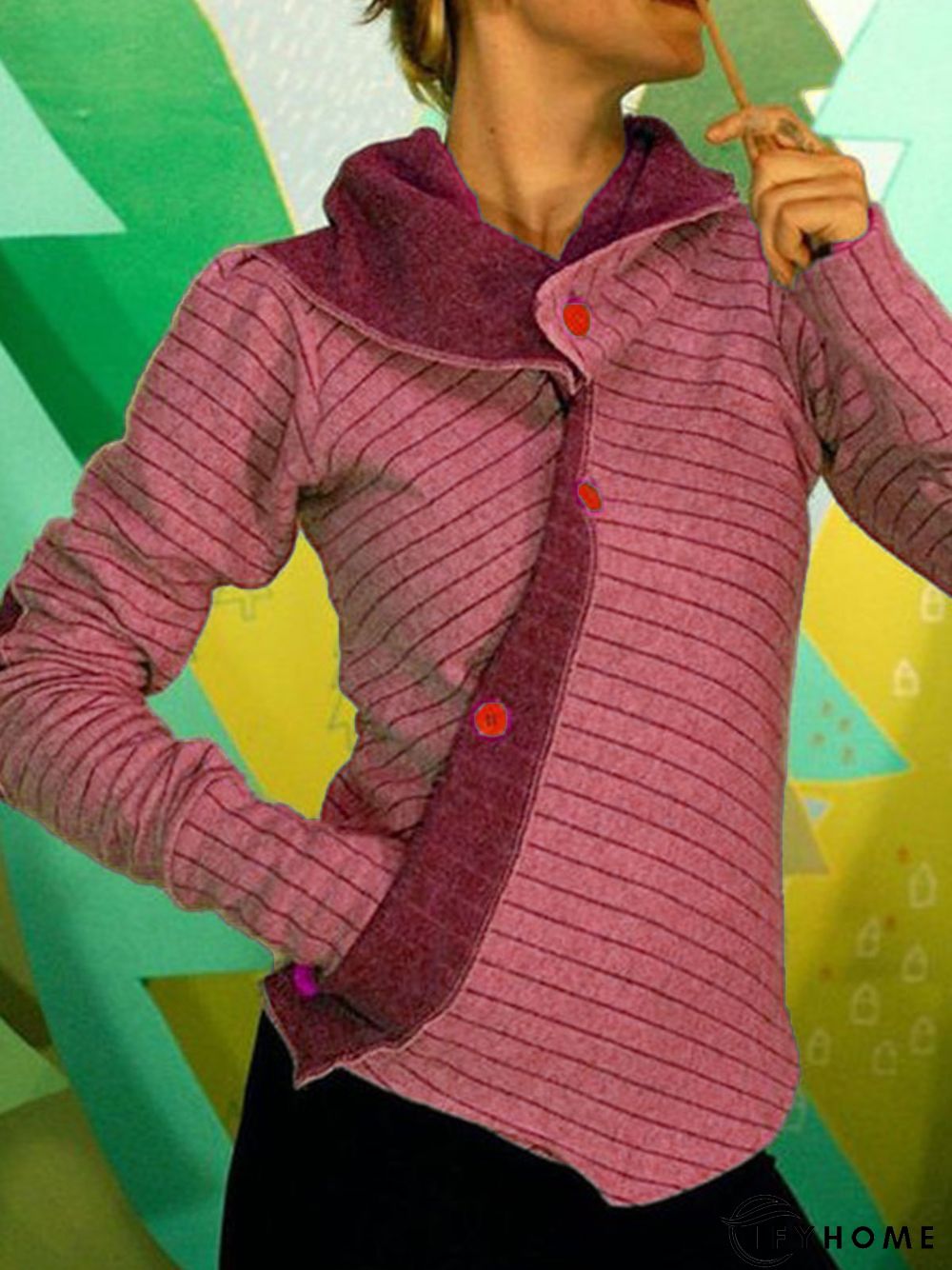 Vacation Cotton-Blend Hooded Striped Coat | IFYHOME