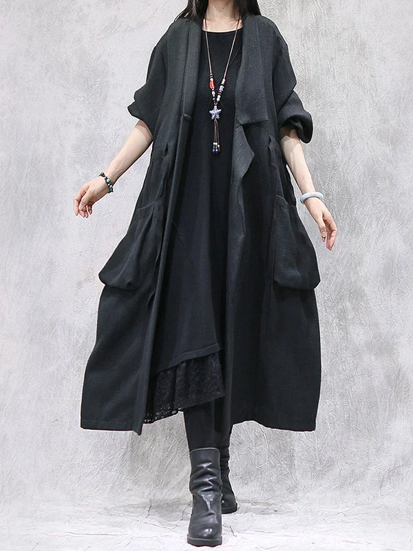 Urban Roomy Split-Joint Drawstring Belted Trench Coat
