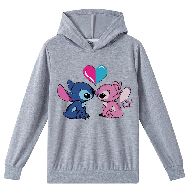 Mayoulove Stitch Long Sleeve Hoodie - Cute and Comfortable Kids Clothing for Fans of the Lovable Alien Stitch - Perfect for Boys and Girls Aged 4-12-Mayoulove