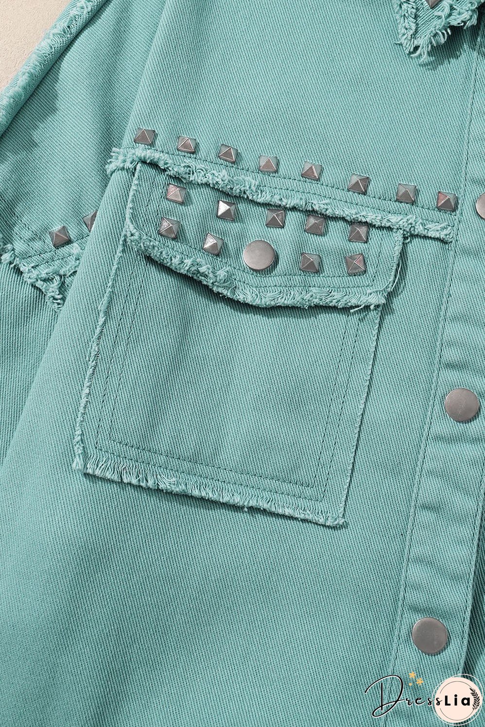 Frayed Riveted Denim Jacket