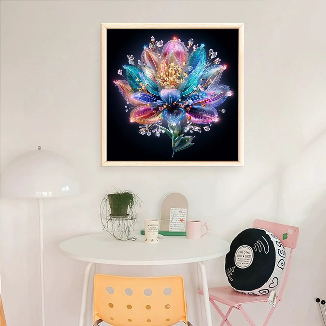 Lotus Full 18CT DIY Counted Cross Stitch Arts Kits for Adults Home Decor 30x30cm