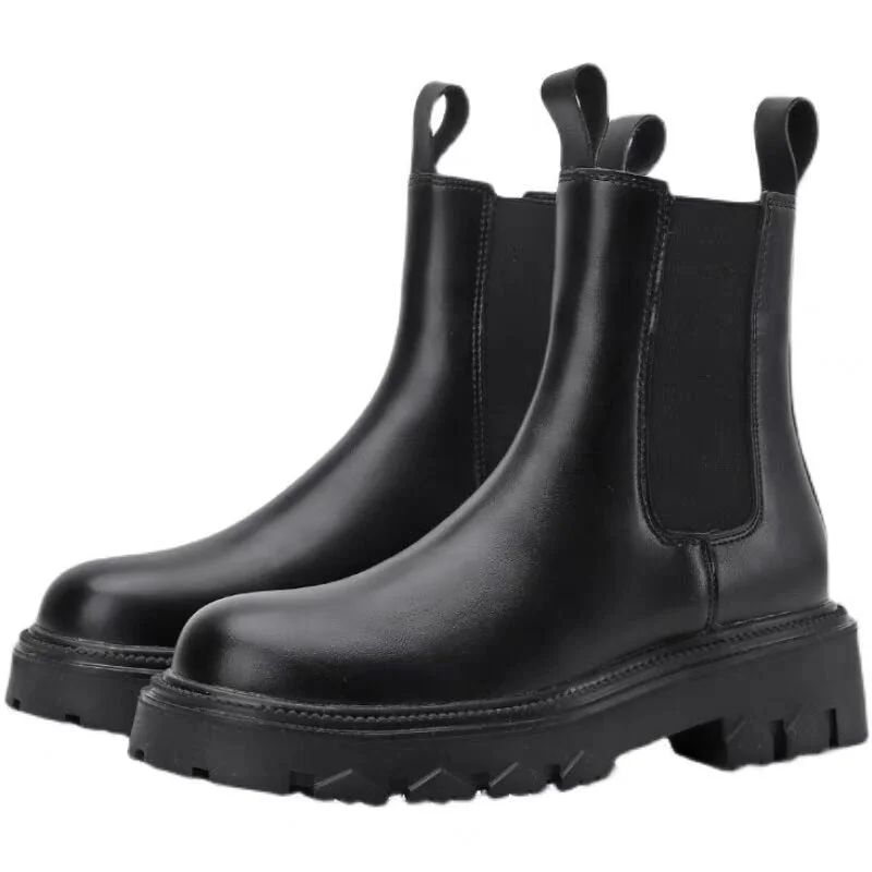 Autumn Winter Chelsea Boots Women 2021 Punk Gothic Platform Combat Ankle Boots For Women Fur Short Plush Shoes Luxury Designer
