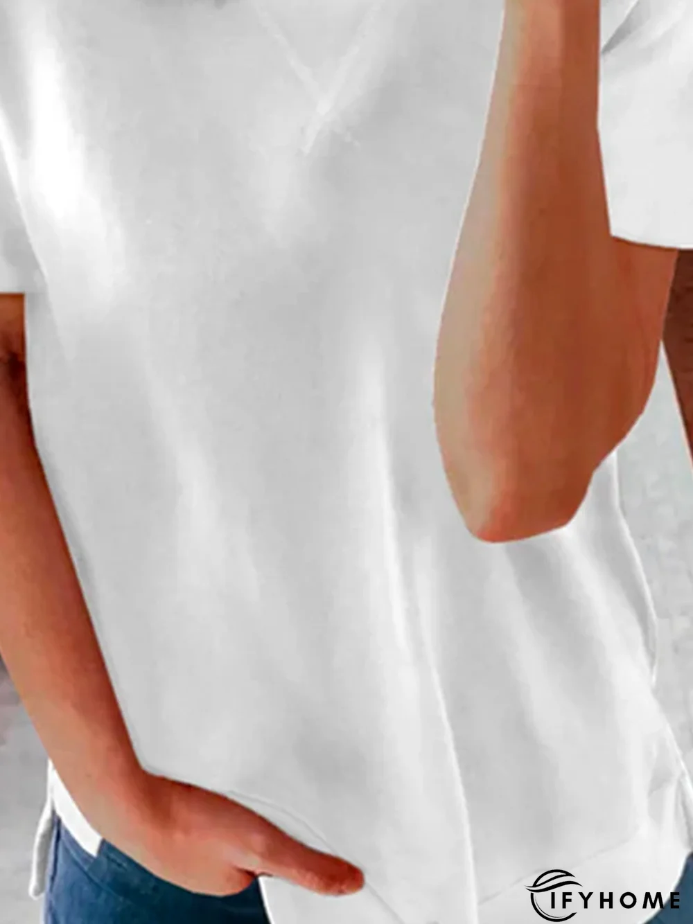 Solid Loosen Casual Short Sleeve Tops | IFYHOME