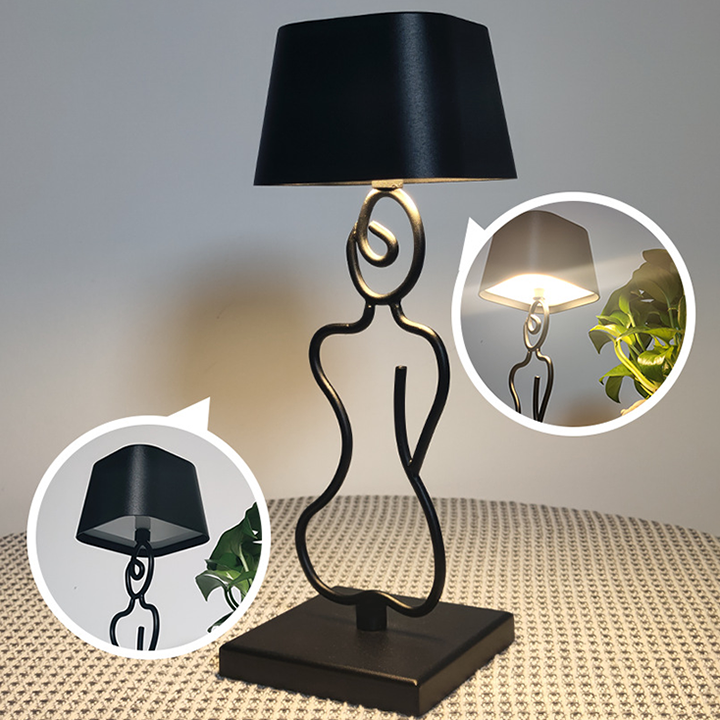LED Cordless Rechargeable Minimalist Table Lamp - Creative Humanoid Silhouette Decorative Lamp - Appledas